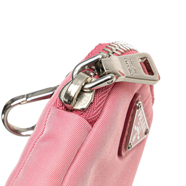 プラダ 三角ロゴプレート チェーンハンドバッグ ショルダーバッグ 2WAY 1BH204 ピンク ナイロン レディース PRADA 【中古】