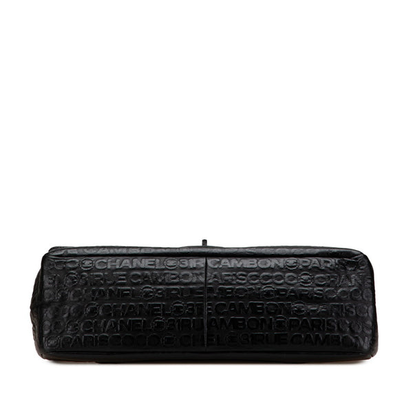 シャネル 2.55 アンリミテッド Wフラップ チェーン ショルダーバッグ ハンドバッグ ブラック レザー レディース CHANEL 【中古】