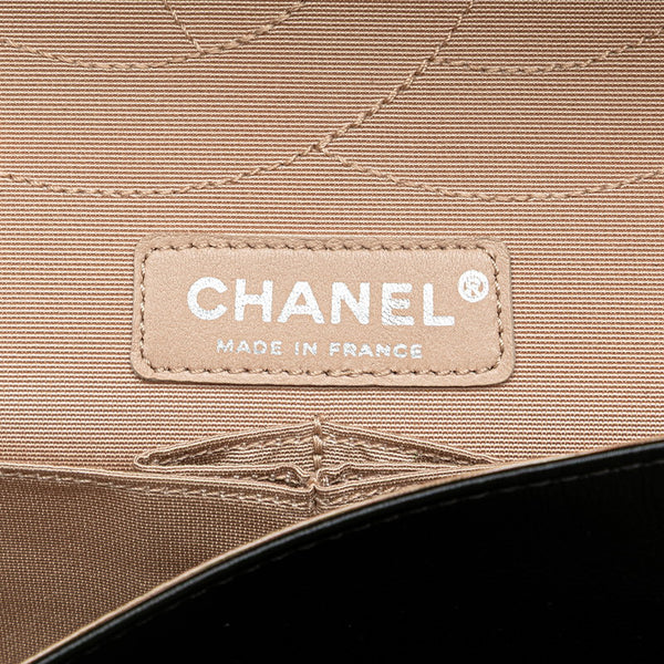 シャネル 2.55 アンリミテッド Wフラップ チェーン ショルダーバッグ ハンドバッグ ブラック レザー レディース CHANEL 【中古】