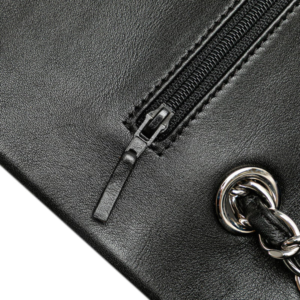 シャネル 2.55 アンリミテッド Wフラップ チェーン ショルダーバッグ ハンドバッグ ブラック レザー レディース CHANEL 【中古】