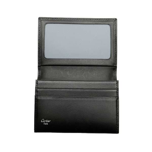 カルティエ マストライン カードケース 名刺入れ ブラック レザー レディース CARTIER 【中古】