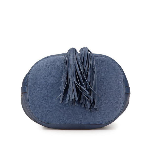 グッチ バンブー ハンドバッグ ショルダーバッグ 2WAY 387613 ブルー レザー レディース GUCCI 【中古】