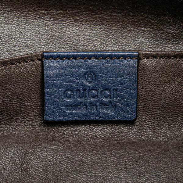 グッチ バンブー ハンドバッグ ショルダーバッグ 2WAY 387613 ブルー レザー レディース GUCCI 【中古】