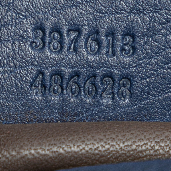 グッチ バンブー ハンドバッグ ショルダーバッグ 2WAY 387613 ブルー レザー レディース GUCCI 【中古】