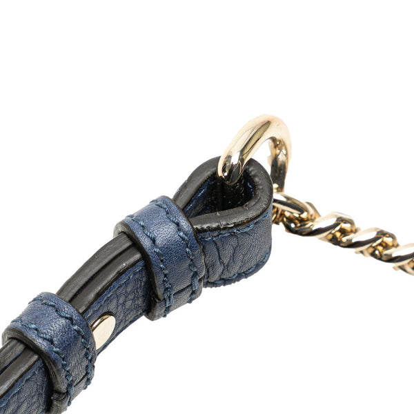 グッチ バンブー ハンドバッグ ショルダーバッグ 2WAY 387613 ブルー レザー レディース GUCCI 【中古】