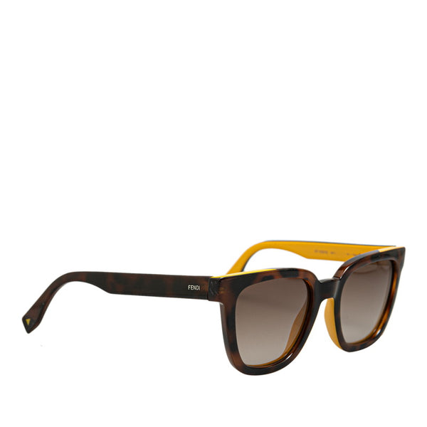 フェンディ ウェリントン型 サングラス 0121/S ブラウン イエロー プラスチック レディース FENDI 【中古】