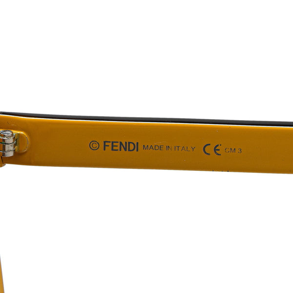 フェンディ ウェリントン型 サングラス 0121/S ブラウン イエロー プラスチック レディース FENDI 【中古】