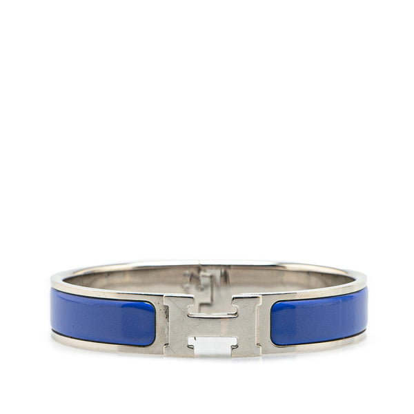 エルメス クリックH PM ブレスレット シルバー ブルー メタル レディース HERMES 【中古】