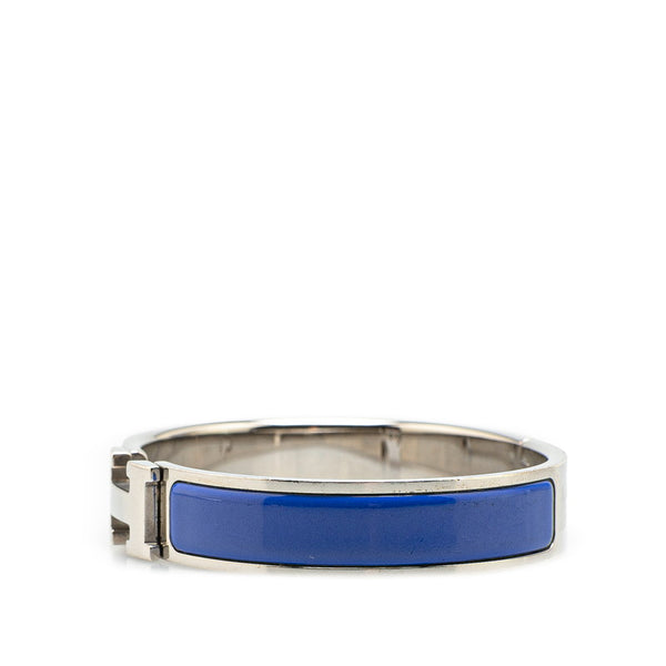 エルメス クリックH PM ブレスレット シルバー ブルー メタル レディース HERMES 【中古】