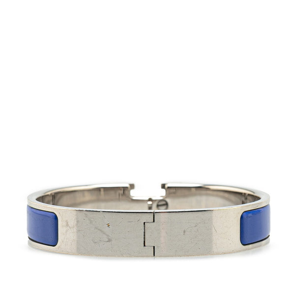 エルメス クリックH PM ブレスレット シルバー ブルー メタル レディース HERMES 【中古】