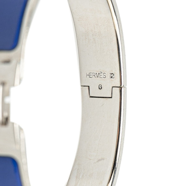 エルメス クリックH PM ブレスレット シルバー ブルー メタル レディース HERMES 【中古】