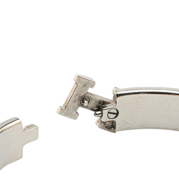 エルメス クリックH PM ブレスレット シルバー ブルー メタル レディース HERMES 【中古】