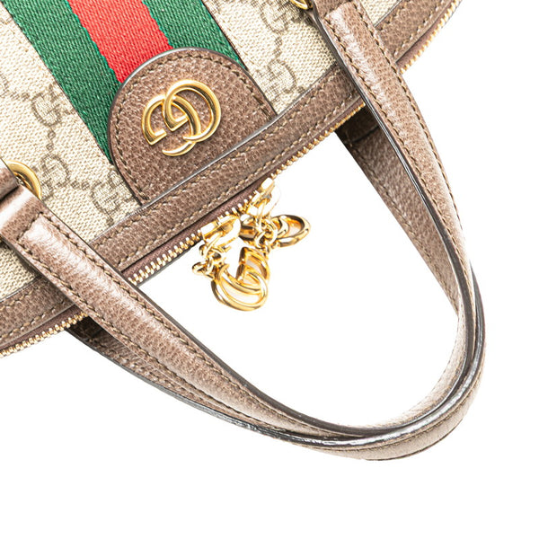 グッチ オフィディア GGスプリーム ハンドバッグ ショルダーバッグ 2WAY 524533 ベージュ ブラウン PVC レザー レディース GUCCI 【中古】