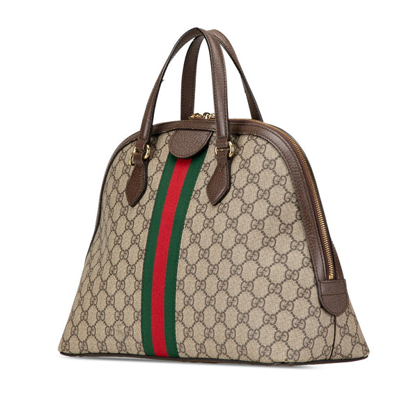 グッチ オフィディア GGスプリーム ハンドバッグ ショルダーバッグ 2WAY 524533 ベージュ ブラウン PVC レザー レディース GUCCI 【中古】