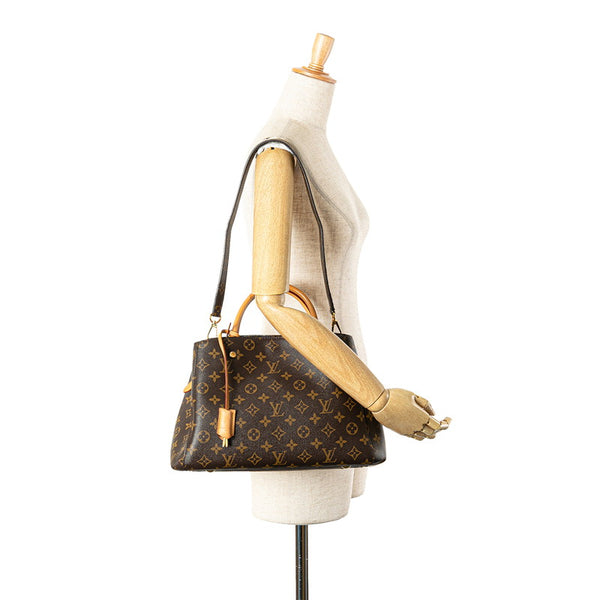 ルイ ヴィトン モノグラム モンテーニュMM ハンドバッグ ショルダーバッグ 2WAY M41056 ブラウン PVC レザー レディース LOUIS VUITTON 【中古】