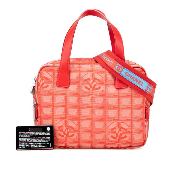 シャネル ニュートラベルライン トートバッグ ショルダーバッグ 2WAY A15973 レッド ナイロン レザー レディース CHANEL 【中古】