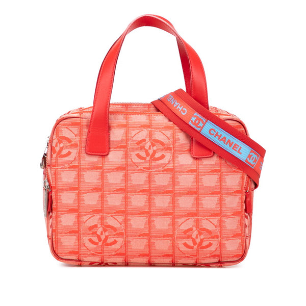 シャネル ニュートラベルライン トートバッグ ショルダーバッグ 2WAY A15973 レッド ナイロン レザー レディース CHANEL 【中古】