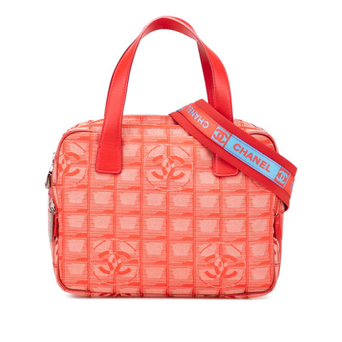 シャネル ニュートラベルライン トートバッグ ショルダーバッグ 2WAY A15973 レッド ナイロン レザー レディース CHANEL 【中古】