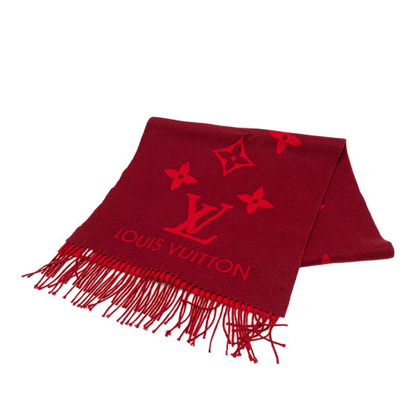 ルイ ヴィトン エシャルプ レイキャビック マフラー M75505 スリーズ レッド カシミヤ レディース LOUIS VUITTON 【中古】