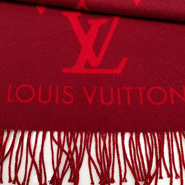 ルイ ヴィトン エシャルプ レイキャビック マフラー M75505 スリーズ レッド カシミヤ レディース LOUIS VUITTON 【中古】