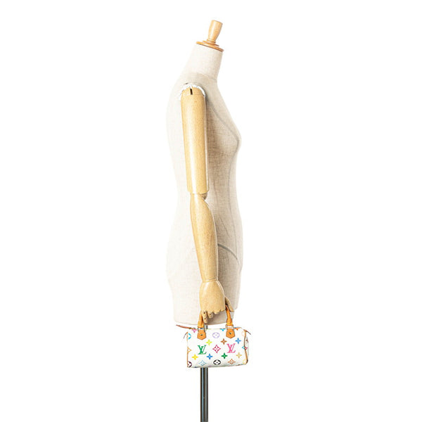 ルイ ヴィトン モノグラム マルチカラー ミニスピーディー ハンドバッグ M92645 ホワイト マルチカラー PVC レザー レディース LOUIS VUITTON 【中古】