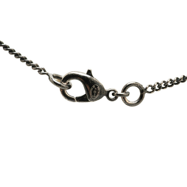 シャネル ココマーク ネックレス ブラック シルバー メッキ フェイクパール レディース CHANEL 【中古】