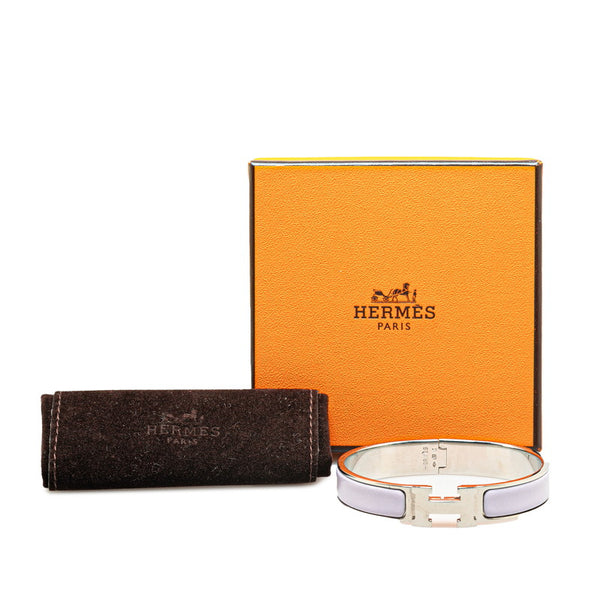 エルメス クリッククラックH PM バングル シルバー ライラック メタル レディース HERMES 【中古】