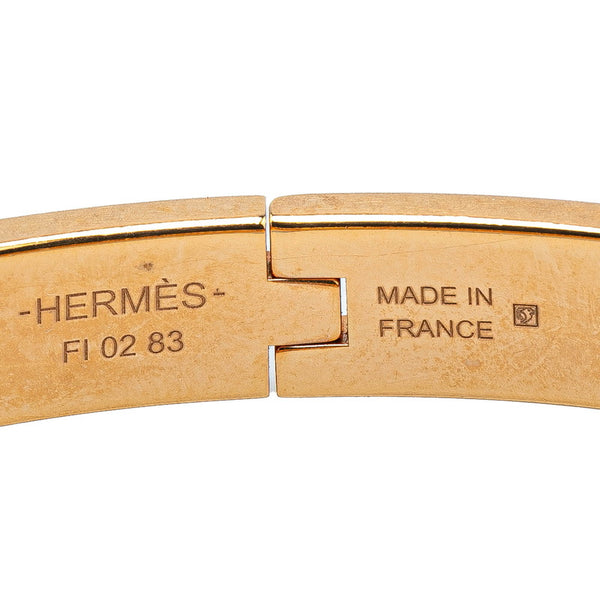 エルメス ミニクリック シェーヌダンクル ファニー アイスクリーム バングル ゴールド ピンク メッキ レディース HERMES 【中古】