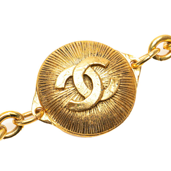 シャネル ココマーク ラウンド チェーン ベルト ゴールド メッキ レディース CHANEL 【中古】