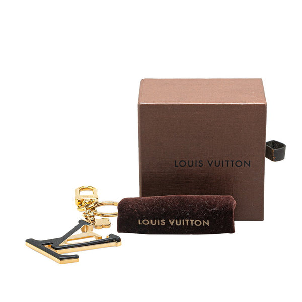 ルイ ヴィトン ポルトクレ LV カプシーヌ キーリング キーホルダー M63080 ゴールド ブラック メッキ レディース LOUIS VUITTON 【中古】