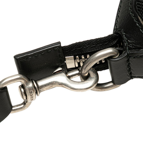 グッチ シェリーライン ハンドバッグ ショルダーバッグ 2WAY 630923 ブラック キャンバス レザー レディース GUCCI 【中古】