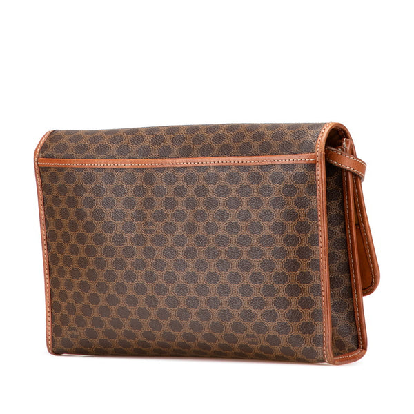 セリーヌ マカダム 斜め掛け ショルダーバッグ ブラウン PVC レザー レディース CELINE 【中古】