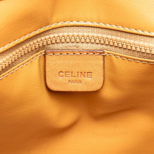 セリーヌ マカダム 斜め掛け ショルダーバッグ ブラウン PVC レザー レディース CELINE 【中古】