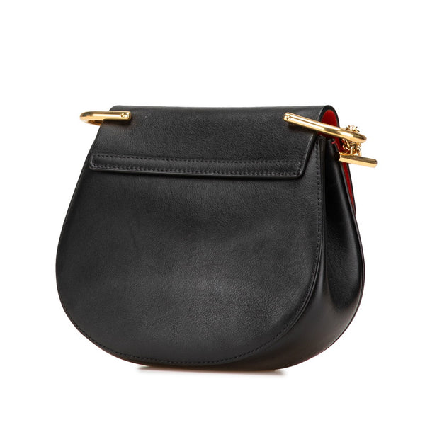 クロエ ドリュー 斜め掛け チェーン ショルダーバッグ レッド ブラック レザー スウェット レディース Chloe 【中古】
