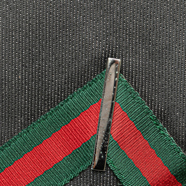 グッチ シェリーライン ハンドバッグ トートバッグ 73983 ブラック キャンバス レザー レディース GUCCI 【中古】