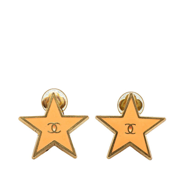 シャネル ココマーク スター イヤリング ゴールド ピンク メッキ レディース CHANEL 【中古】