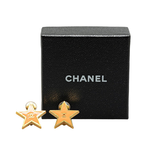 シャネル ココマーク スター イヤリング ゴールド ピンク メッキ レディース CHANEL 【中古】