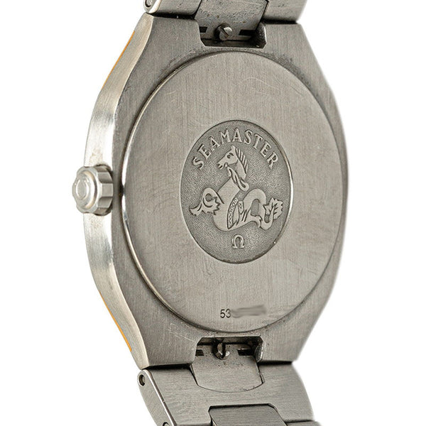 オメガ シーマスター ポラリス 腕時計 クオーツ アイボリー文字盤 ステンレススチール レディース OMEGA 【中古】