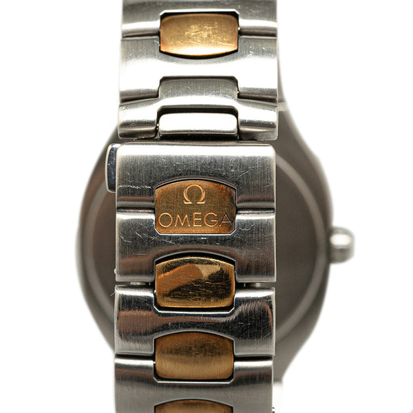 オメガ シーマスター ポラリス 腕時計 クオーツ アイボリー文字盤 ステンレススチール レディース OMEGA 【中古】