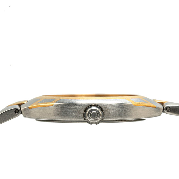 オメガ シーマスター ポラリス 腕時計 クオーツ アイボリー文字盤 ステンレススチール レディース OMEGA 【中古】