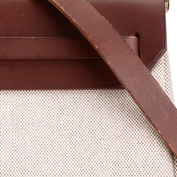 エルメス エールバッグPM ハンドバッグ ショルダーバッグ 2WAY ベージュ ブラウン トワルアッシュ レザー レディース HERMES 【中古】