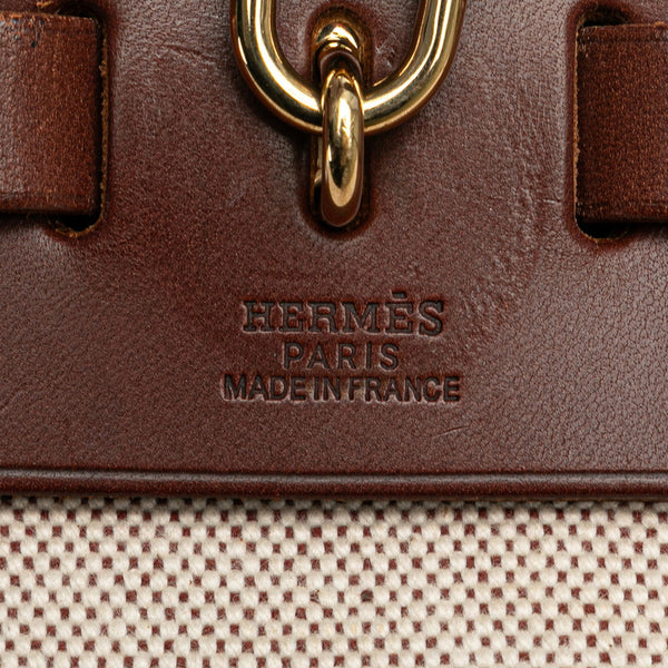 エルメス エールバッグPM ハンドバッグ ショルダーバッグ 2WAY ベージュ ブラウン トワルアッシュ レザー レディース HERMES 【中古】