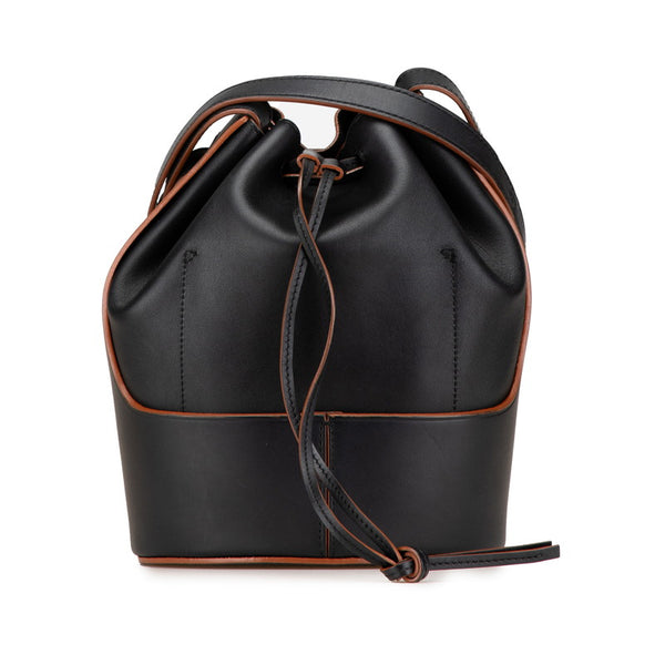 ロエベ アナグラム バルーン ショルダーバッグ ブラック ピンク レザー レディース LOEWE 【中古】