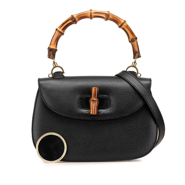 グッチ バンブー ハンドバッグ ショルダーバッグ 2WAY 000 926 0633 ブラック レザー レディース GUCCI 【中古】