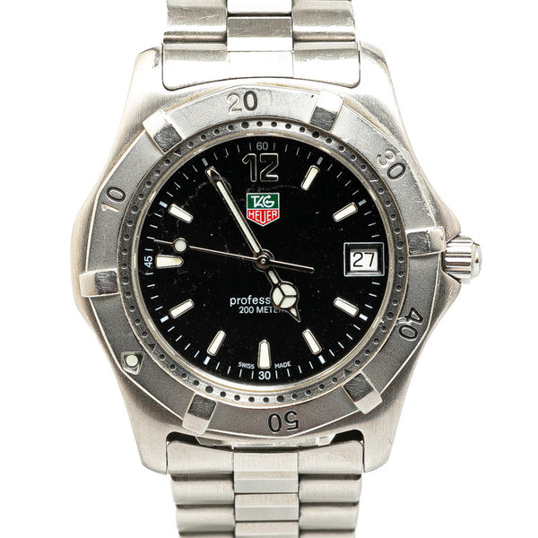 タグホイヤー プロフェッショナル200M 腕時計 WK1110-1 クオーツ ブラック文字盤 ステンレススチール メンズ TAG HEUER 【中古】