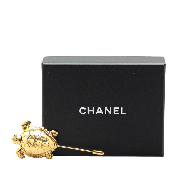 シャネル 亀 モチーフ ココマーク ブローチ ゴールド メッキ レディース CHANEL 【中古】