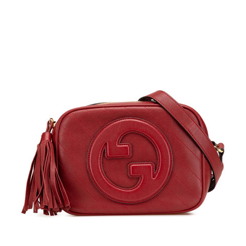 グッチ ブロンディ スモール ショルダーバッグ 742360 レッド レザー レディース GUCCI 【中古】