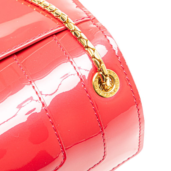 ブルガリ セルペンティ フォーエバー チェーン ショルダーバッグ ピンク エナメル レディース BVLGARI 【中古】