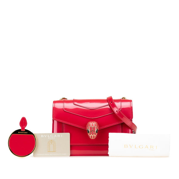 ブルガリ セルペンティ フォーエバー チェーン ショルダーバッグ ピンク エナメル レディース BVLGARI 【中古】