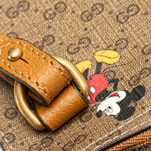 グッチ ×ディズニー GGスプリーム ミディアム ハンドバッグ トートバッグ 547947 ベージュ PVC レザー レディース GUCCI 【中古】